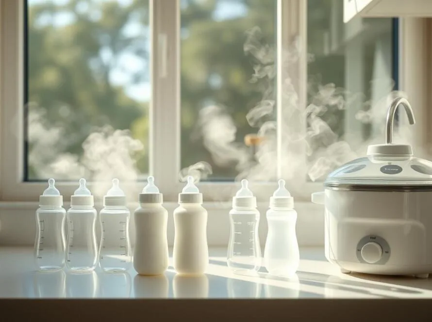 Sterilisere flasker,babyflasker,hygiene,spedbarn,trygg rengjøring,bakterier,koke